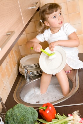 helping in kitchen